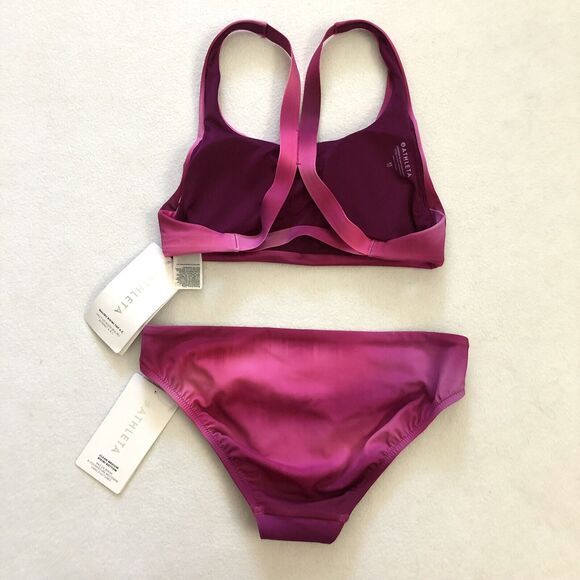NWT Athleta Surf Blur Fuchsia Malibu Bikini Top Clean Medium Printed Bottom XS - Picture 5 of 8